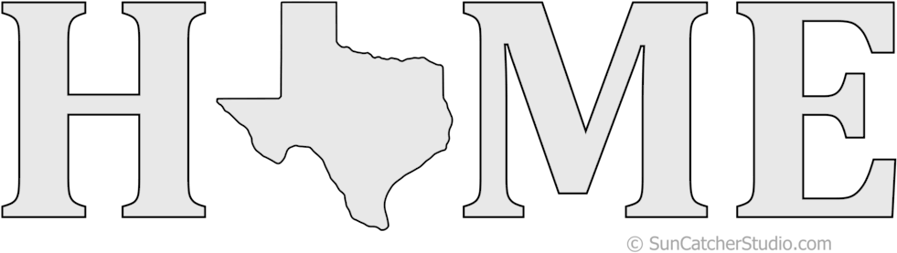Texas Home Stencil Pattern Shape State Stencil Clip - Pattern (1020x290), Png Download