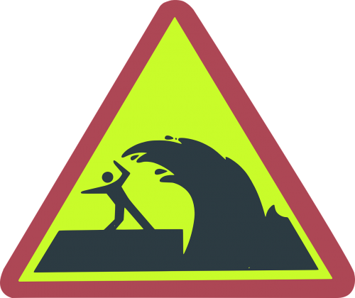 Tidal Wave,spring Tide,wave,danger,watch Out,sign,symbol - Tsunami Symbol (500x420), Png Download