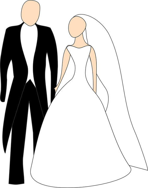 Bridal Clipart 3, Buy Clip Art - Bride Groom Clip Art (568x720), Png Download