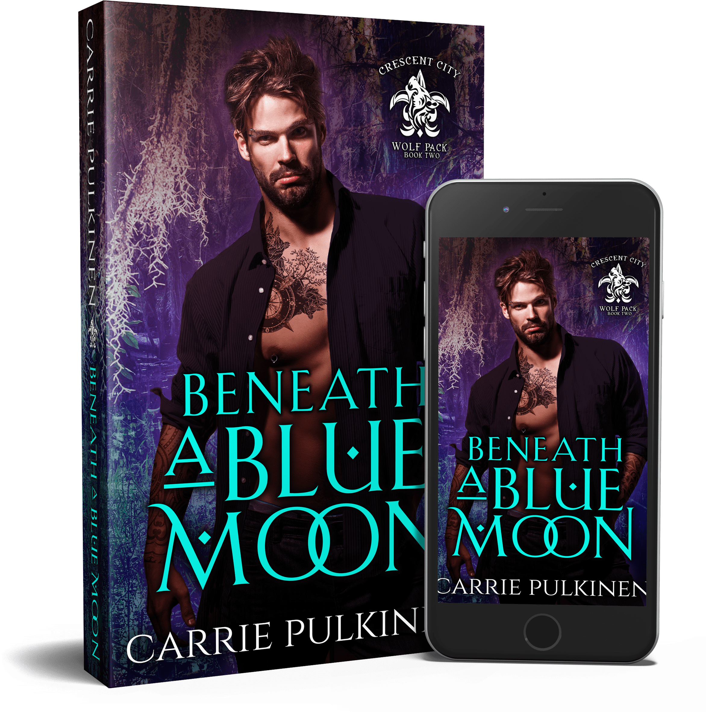 Release Day Beneath A Blue Moon Crescent City Wolf - Book Cover (2387x2466), Png Download