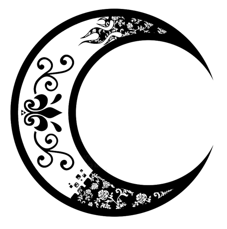 Design Effects Moon Crescent Black Goth Gothic Witch - Crescent Moon Drawing (456x460), Png Download