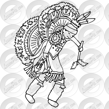 Black And White Indians And Pilgrims Clip Art - Native Americans In The United States (380x380), Png Download