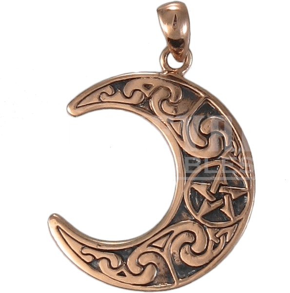 Copper Horned Moon Crescent Pendant (638x638), Png Download