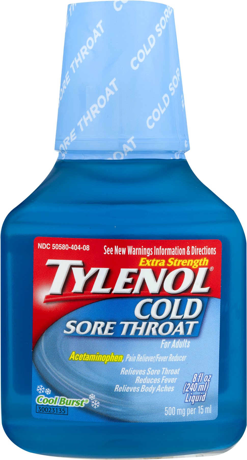 Tylenol Cold Sore Throat Liquid Daytime Cool Burst - Tylenol Sore Throat Daytime (1800x1800), Png Download