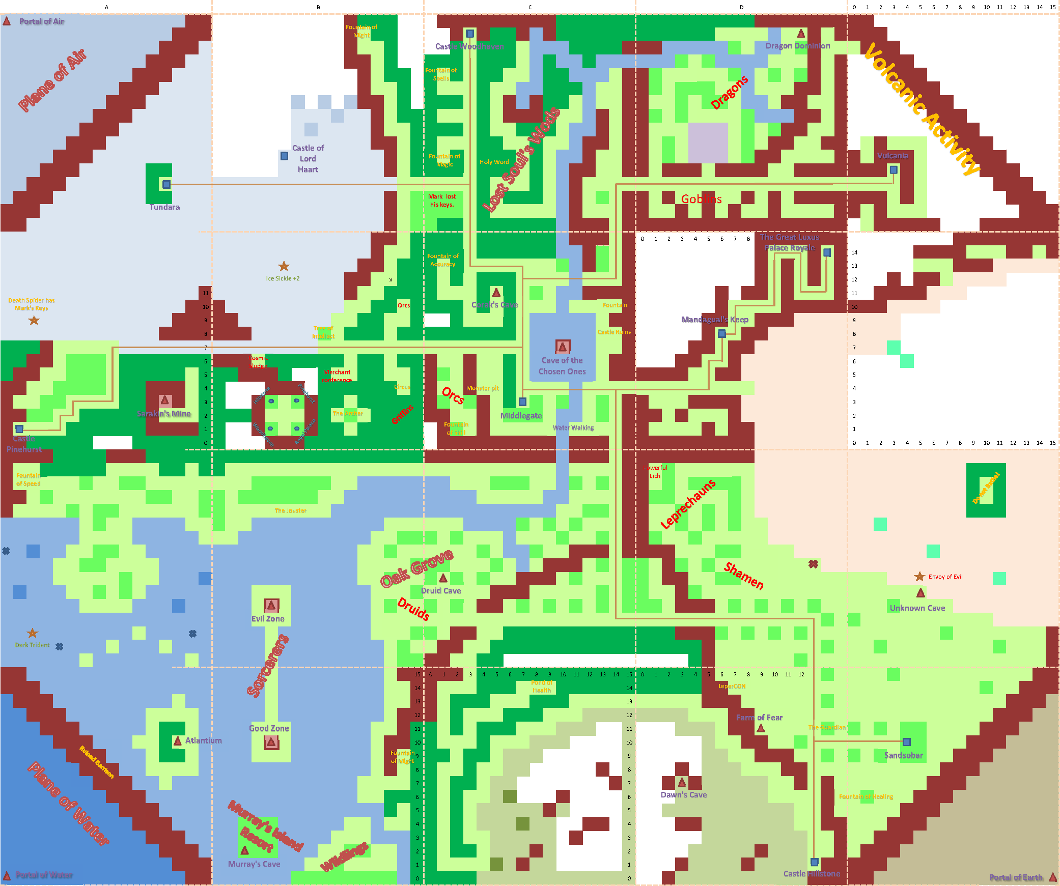 Might And Magic Book Two - Might And Magic 2 Map (2082x1741), Png Download