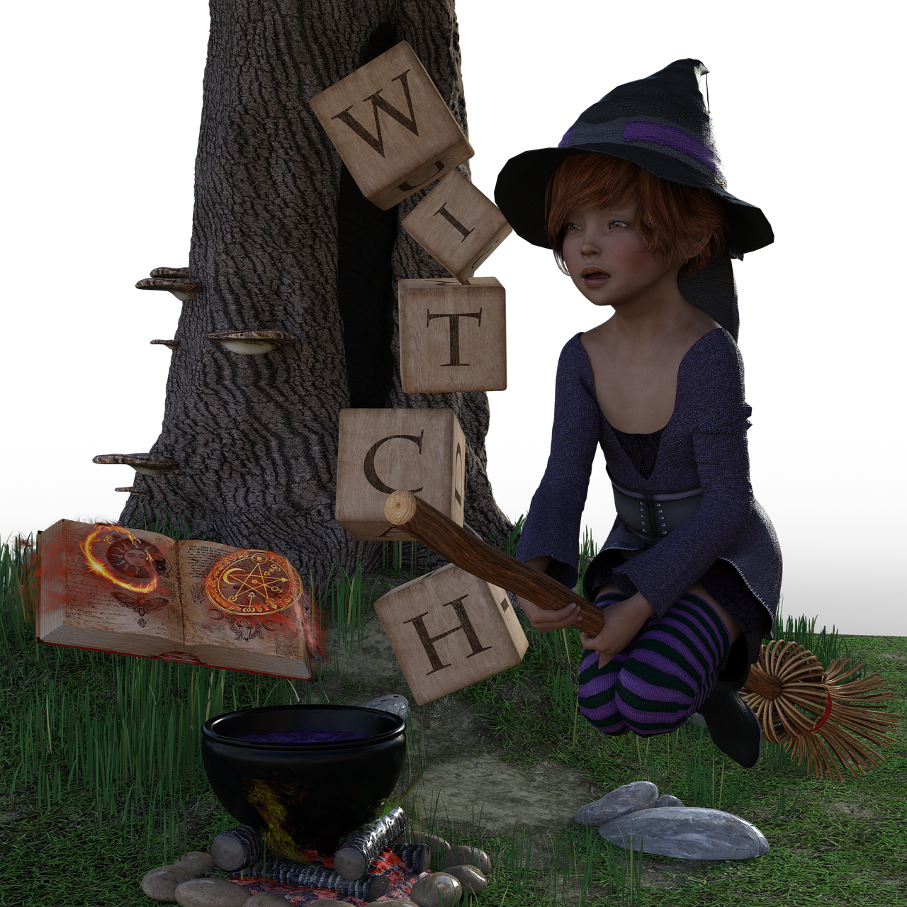 The Witch Magic Book Magic Potion - Play (1280x1280), Png Download