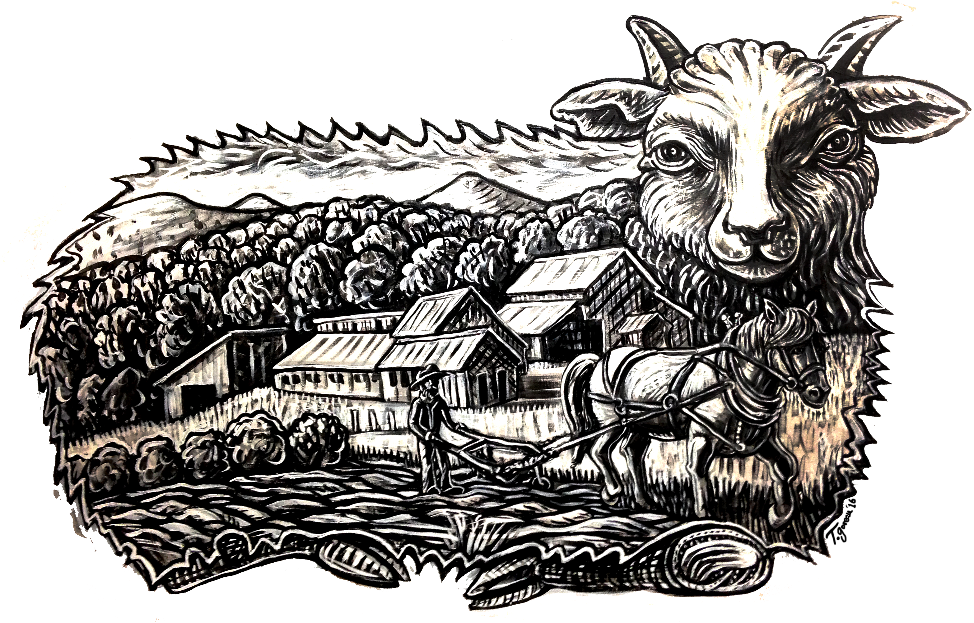 Logo For The School Of The New American Farmstead, - Bighorn (3300x2155), Png Download