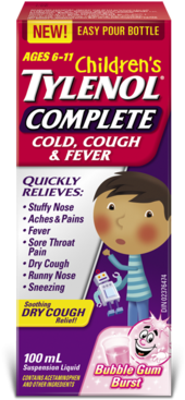 Children's Tylenol Complete, Bubble Gum Burst - Tylenol Pain Reliever/fever Reducer, 500 Mg, Extra (287x480), Png Download
