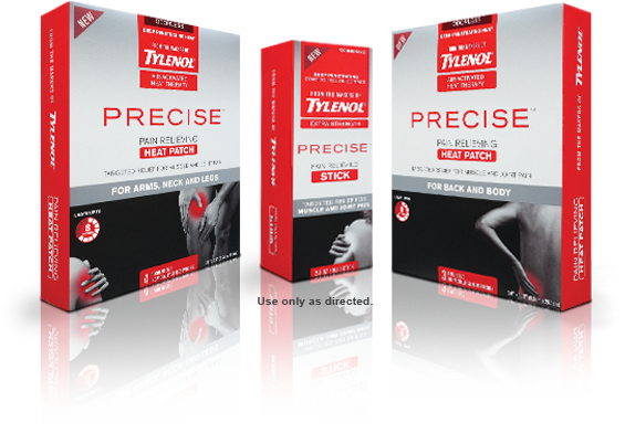 Tylenol Precise Pads - Tylenol Precise (565x392), Png Download