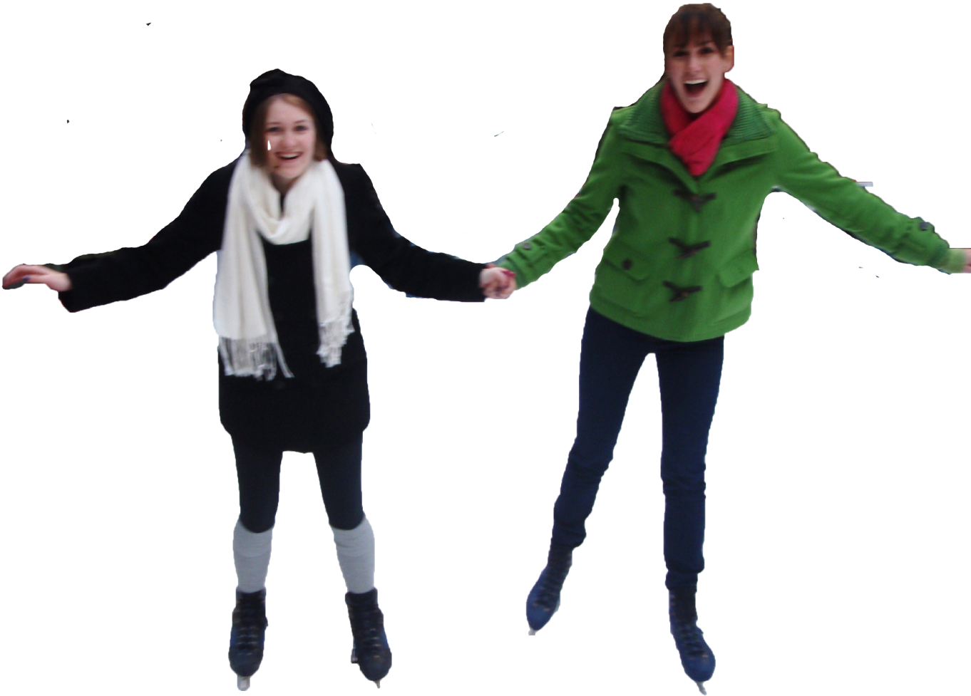 2 Elderly Woman - People In Ice Skates (1600x1200), Png Download