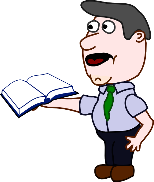 Cartoon Person Holding A Book (504x594), Png Download