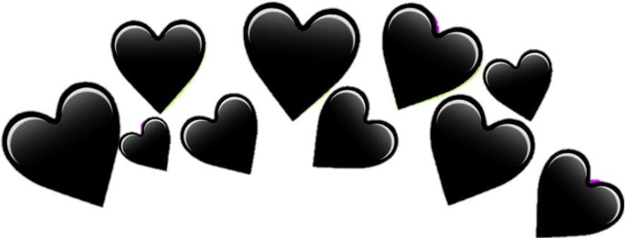 Hearts Blackhearts Freetoedit Crown Black Tumblr Adesiv - Corona De Corazones Png (1024x1024), Png Download