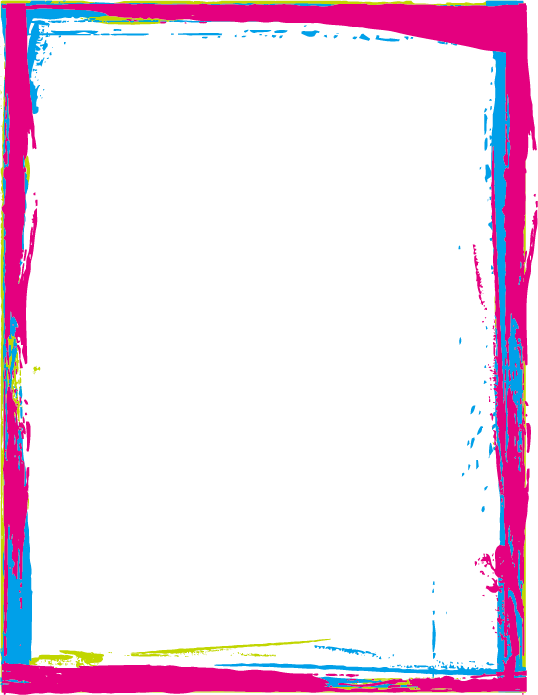 Colorful Borders Frames Paint - Colorful Borders And Frames (538x695), Png Download