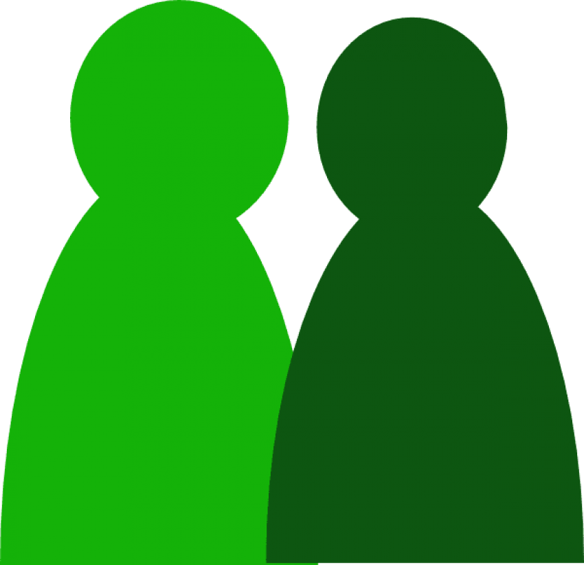 How To Set Use Two Green People Svg Vector - Two People Clipart (600x580), Png Download