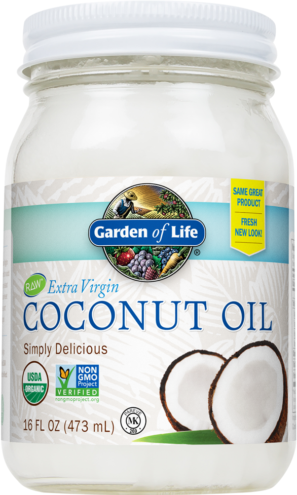 Garden Of Life - Coconut Oil Extra Virgin - 16 Oz (1000x1000), Png Download