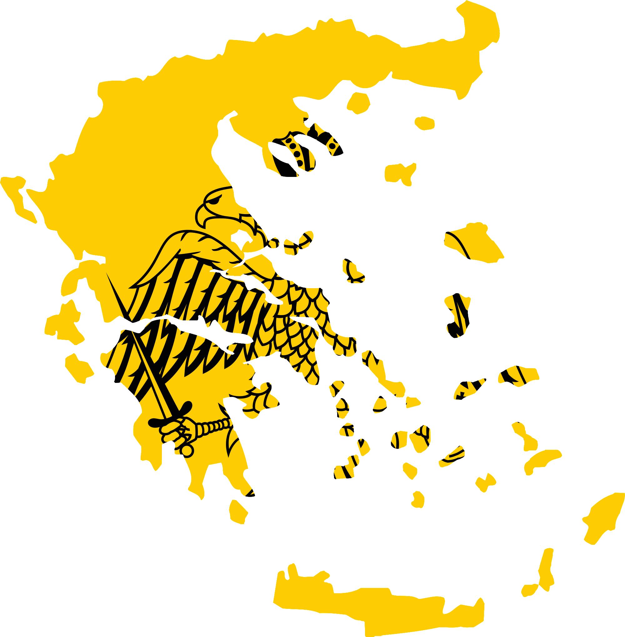 Flag Map Of Greece - Greece Map Vector (2000x2038), Png Download