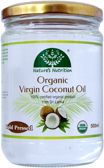 Nature's Nutrition Organic Virgin Coconut Oil 500ml - Fitnfemale Female All-in-one (raspberry, 1000g) (600x600), Png Download