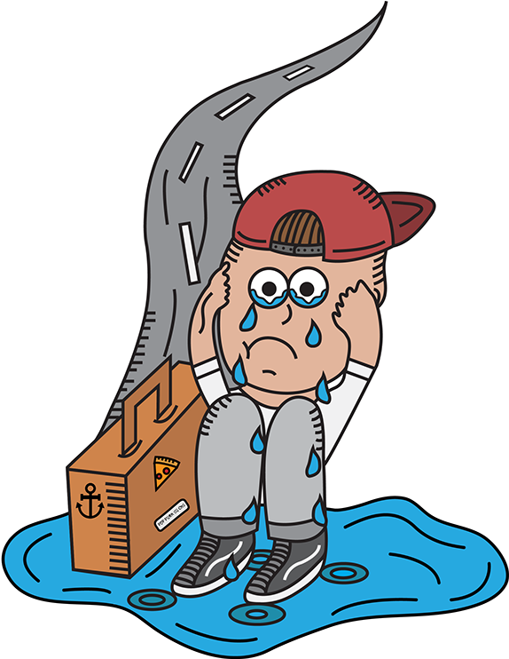 The Client Wanted A Pop Punk Kid Crying In His Own - Cartoon (600x741), Png Download
