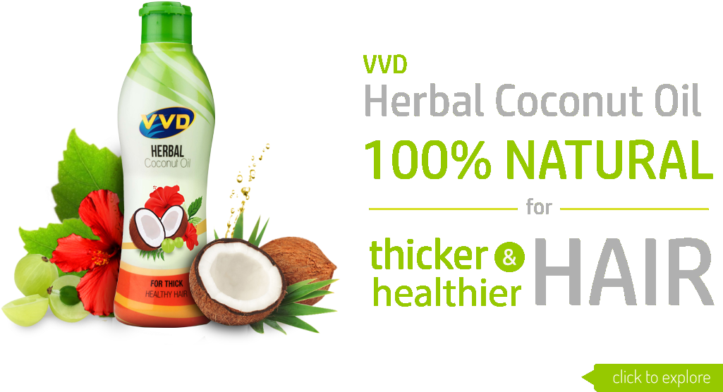 Herbal Coconut Hair Oil - Vvd Coconut Hair Oil (1059x586), Png Download