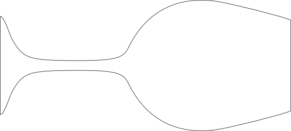 Wine Glass Silhouette White (600x270), Png Download