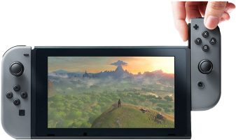 Nintendo Switch With Gray Joy-con - Nintendo Switch 1080p (380x380), Png Download