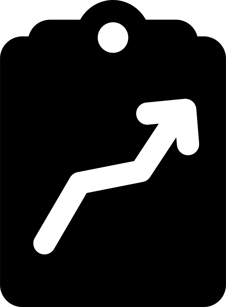 Clipboard Silhouette With Arrow Pointing Up - Illustration (722x980), Png Download