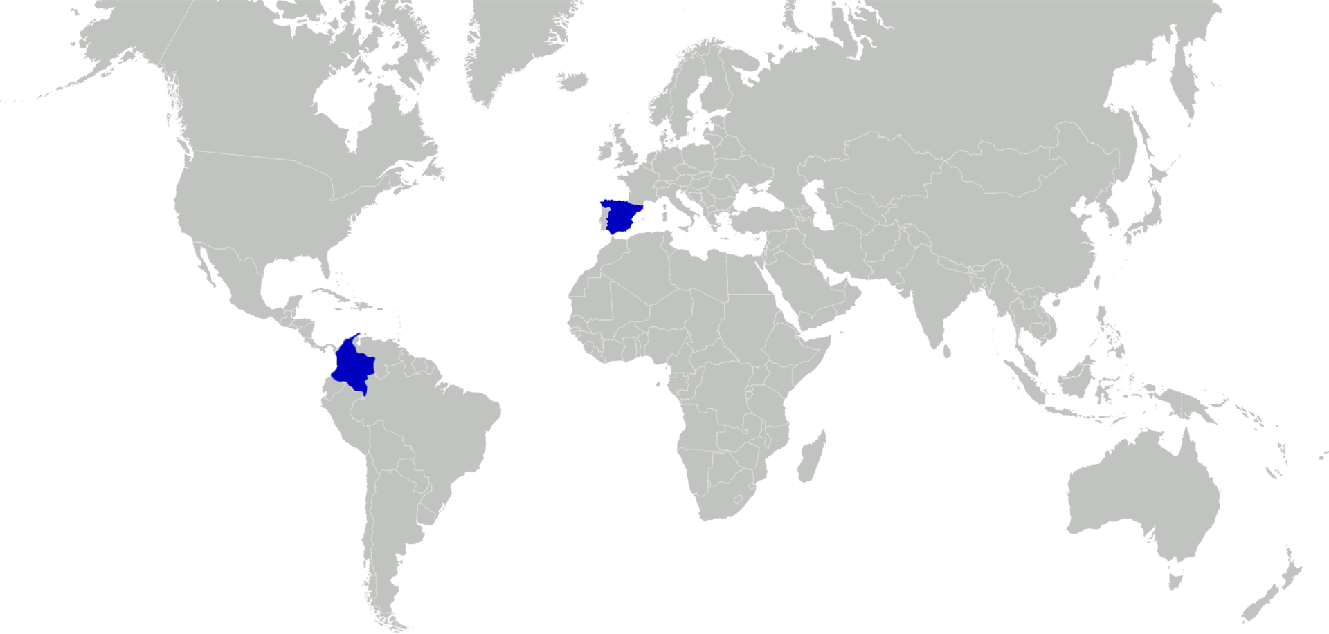 Argentina And Uruguay - World Map With Europe Highlighted (1920x917), Png Download