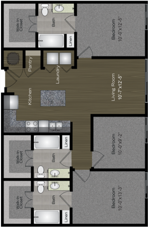 Backyard - Pointe On Rio Acl Floor Plan (570x570), Png Download