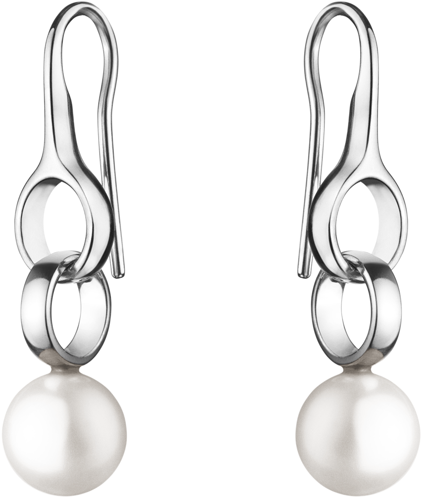 Georg Jensen Silver Pearl Earrings Uk (1200x1200), Png Download