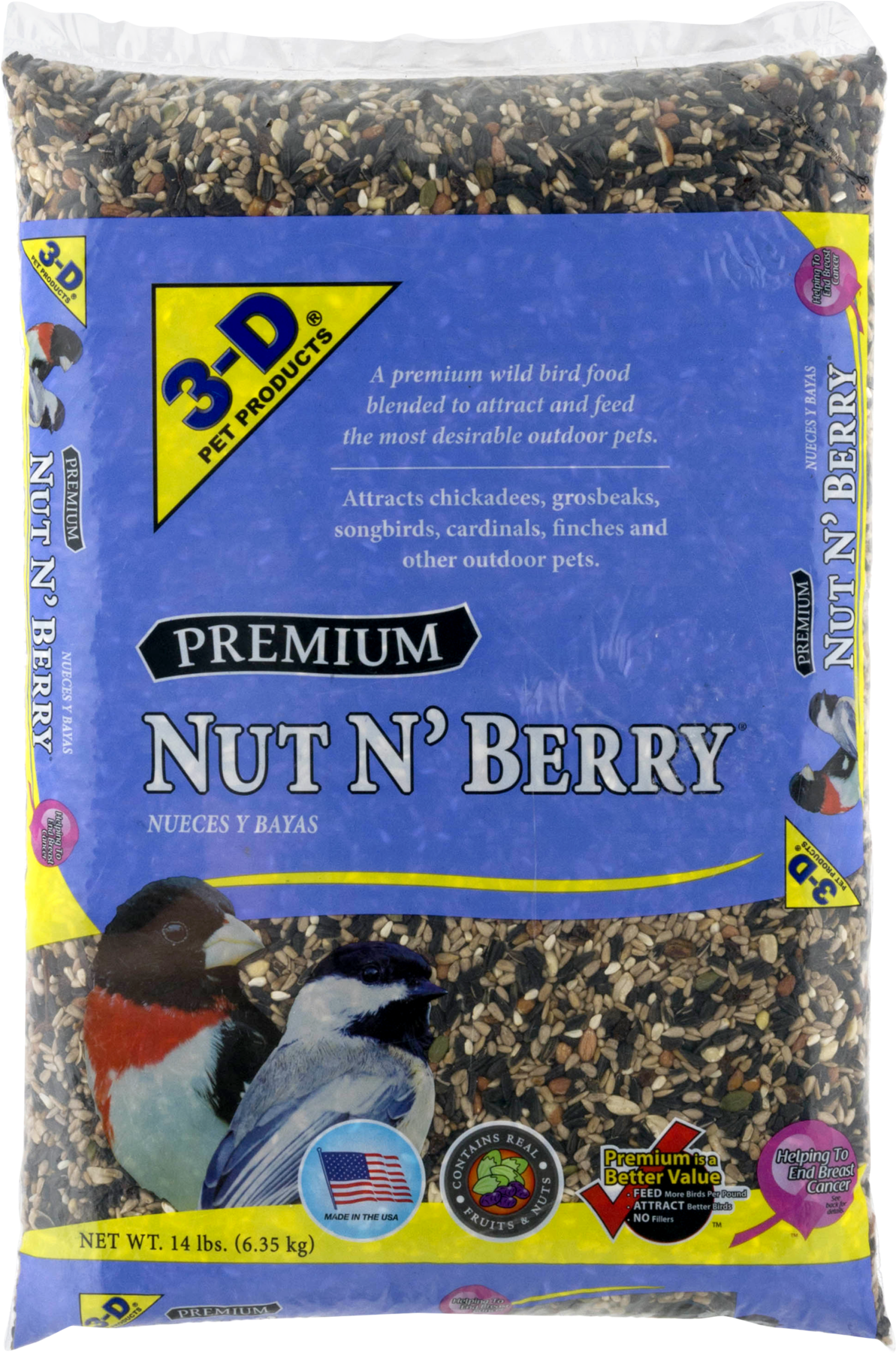 3-d Pet Products Premium Nut N' Berry Dry Wild Bird (1800x1800), Png Download