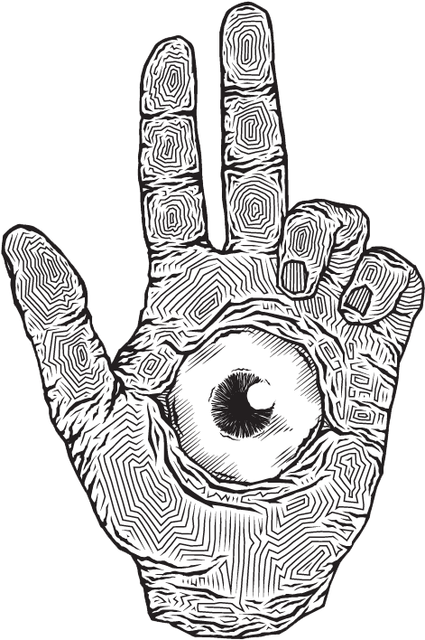Transparent-grandparents Png Transparent Hand Eyeball - Baphomet Hand (600x859), Png Download