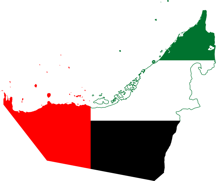 Flag Map Of The United Arab Emirates - United Arab Emirates Flag Map (715x600), Png Download