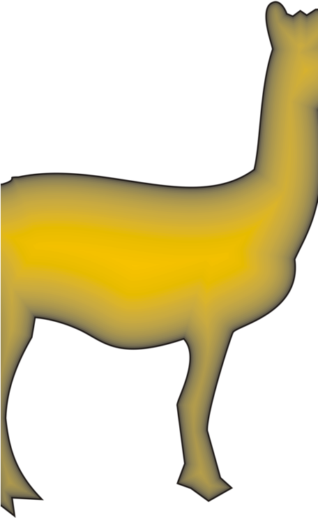 Banner Black And White Stock Alpaca Vector Clipart - Silueta De Animales De Una Llama (455x749), Png Download
