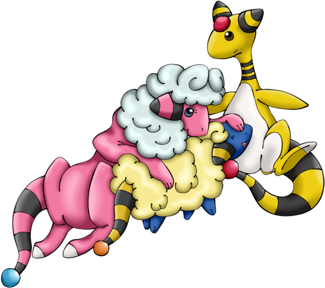 Mareep, Flaaffy And Ampharos By - Mareep Flaaffy And Ampharos (800x640), Png Download