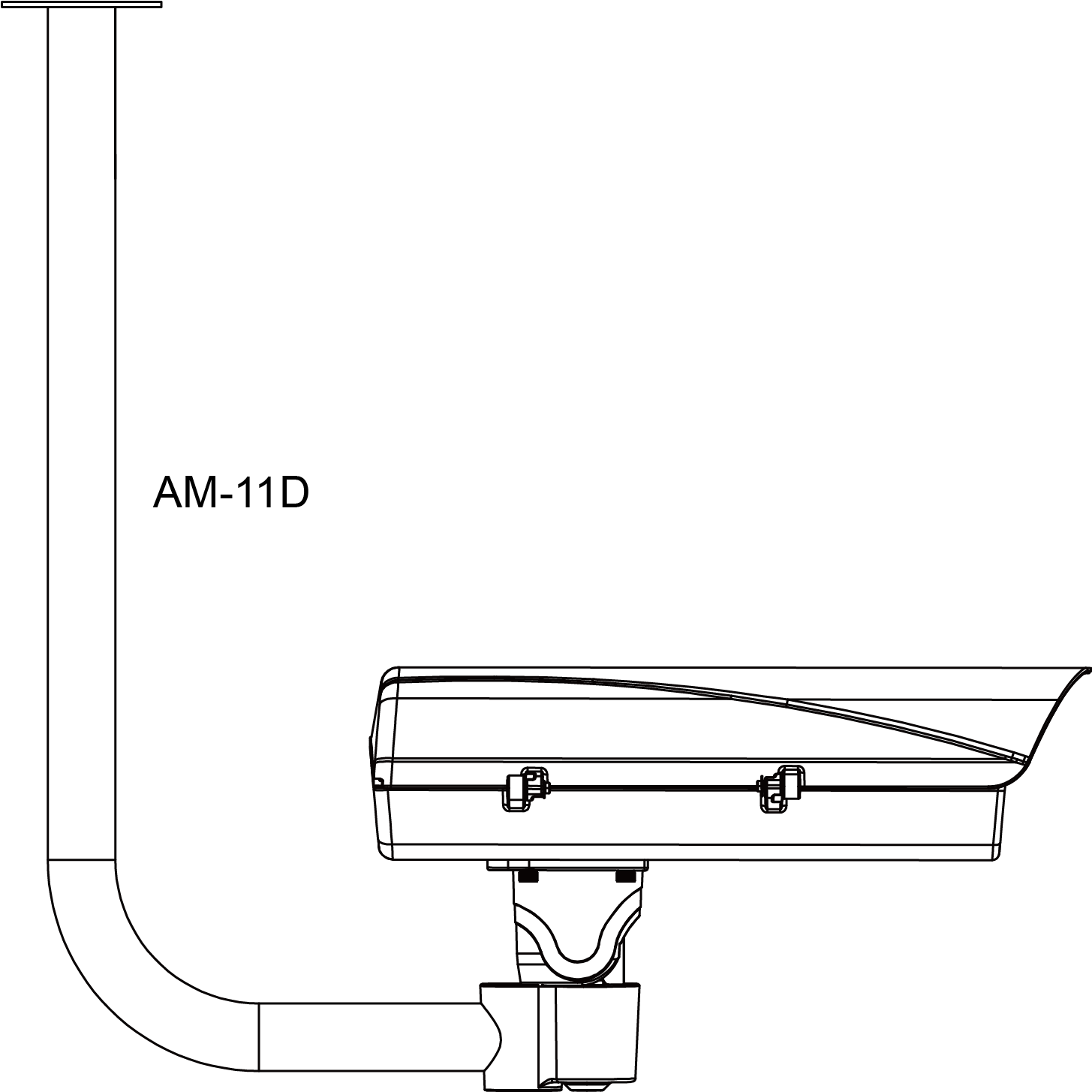 Vivotek Am 11d J Shape Mounting Bracket For Enclosure - Diagram (2078x1454), Png Download