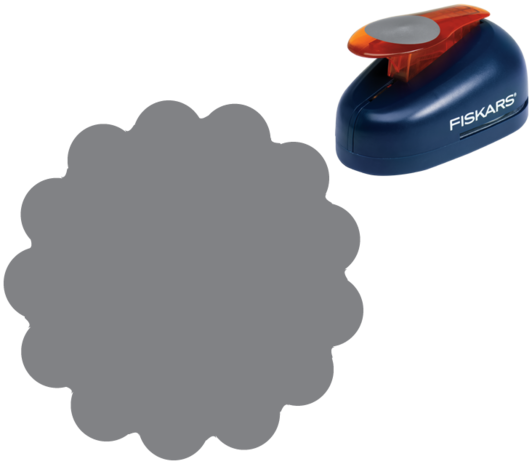 Scalloped Circle Lever Punch X Large Crafting - Fiskars Small Lever Punch - Burst, .75" (532x464), Png Download