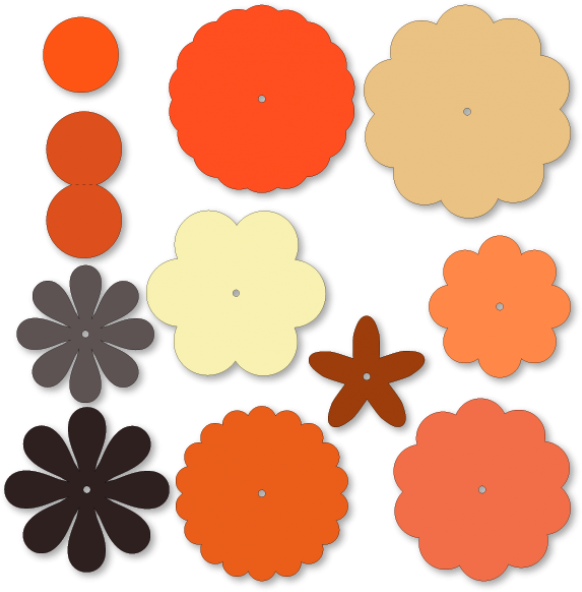 Scalloped Set Plus Circle Garland Shapes - Circle (590x600), Png Download