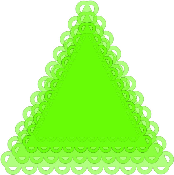 Nested Scallop Triangle - Circle (626x629), Png Download