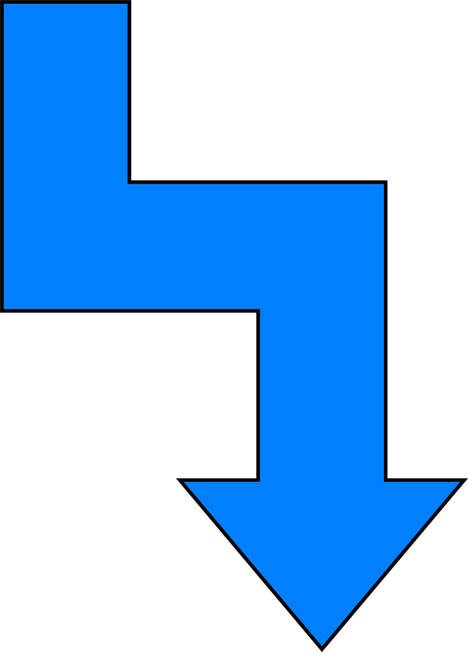 Free Stock Photo Illustration Of A Crooked Blue Down - Arrow Crooked (958x1335), Png Download