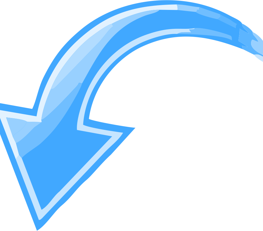 Download Blue Curved Arrow Pointing Down Left Arrow Pointing Left