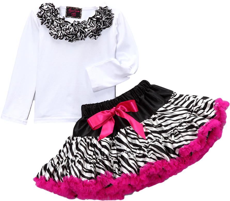 Pink Zebra Top & Pettiskirt Set - Girl (1000x1201), Png Download