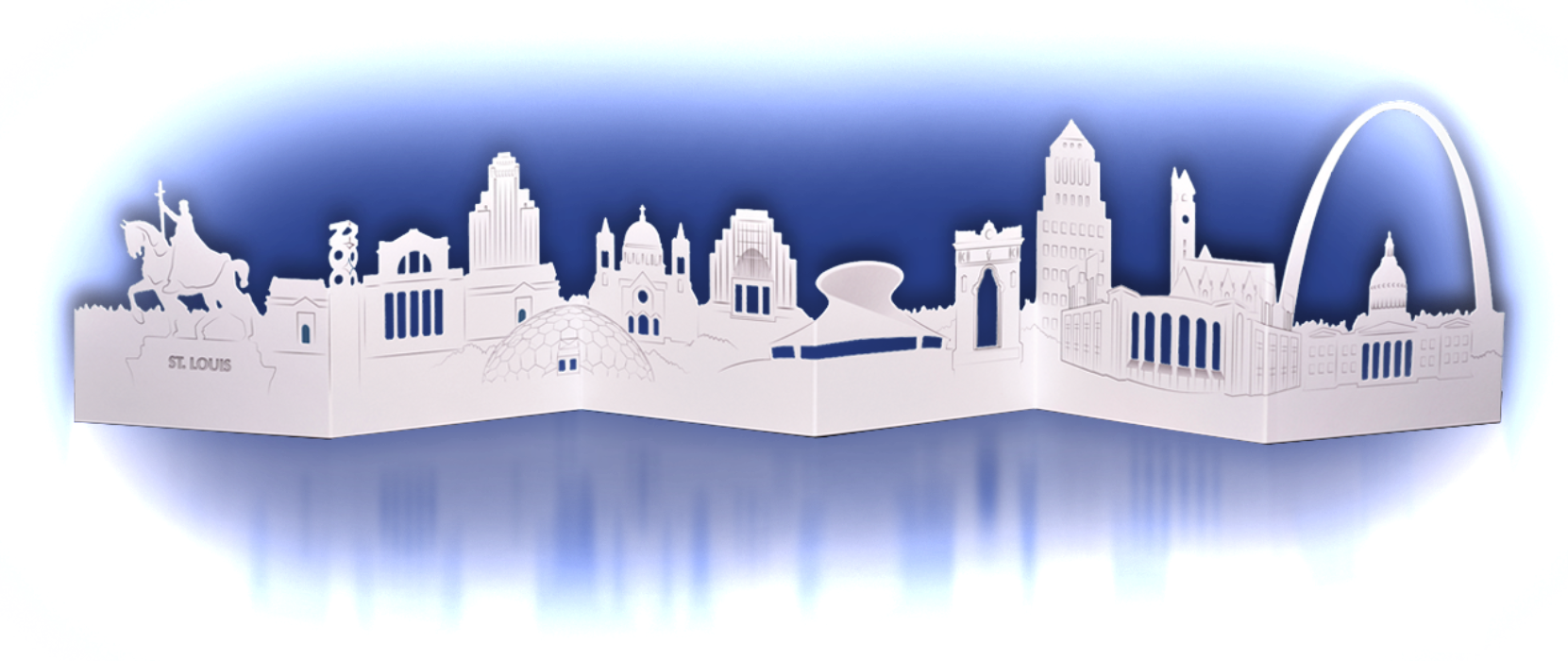 Louis Skyline Die-cut Card - Mosque (1661x700), Png Download