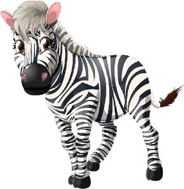 Cute Pink Zebra Clipart - Animated Zebra Clipart Png (400x400), Png Download