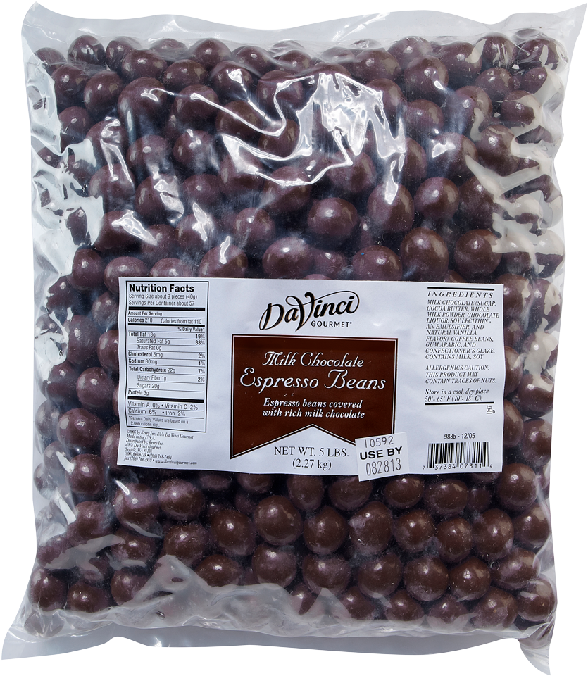 1473738407311 Milk-chocolate - Davinci Gourmet Milk Chocolate Covered Espresso Beans (1200x1200), Png Download