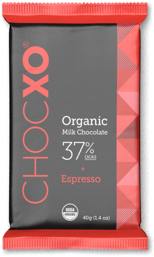 Organic 37% Milk Chocolate Espresso Bar (1000x1000), Png Download