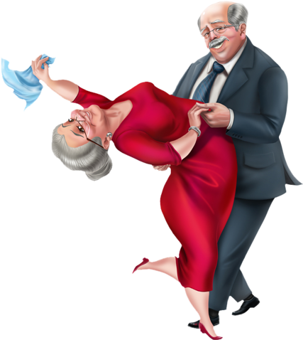 Birthday Old Couples - Old Couple Dance Png (426x500), Png Download