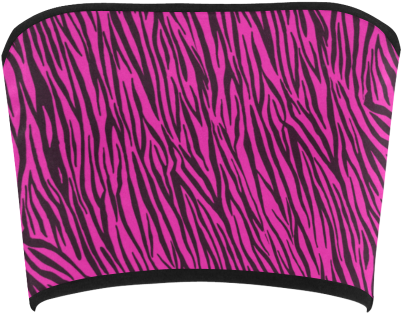 Hot Pink Zebra Stripes Bandeau Top - Zebra (500x500), Png Download