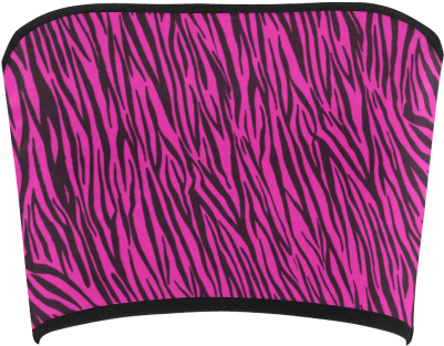 Hot Pink Zebra Stripes Bandeau Top - Zebra - Free Transparent PNG