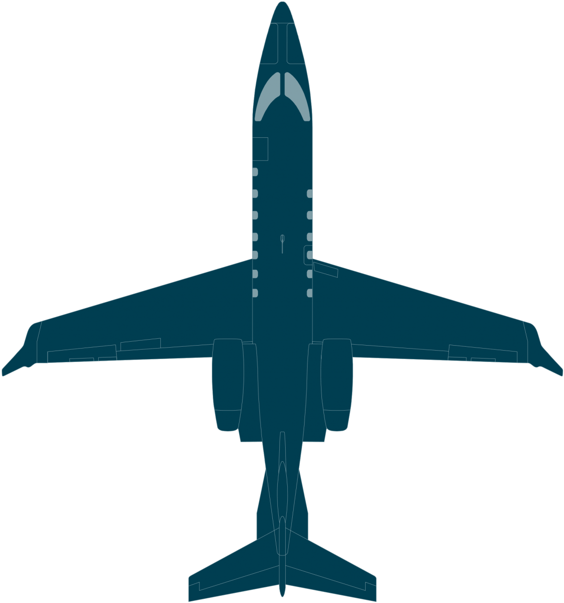 Learjet 70 Top View Cad - Lear 60 Top View (1430x1430), Png Download