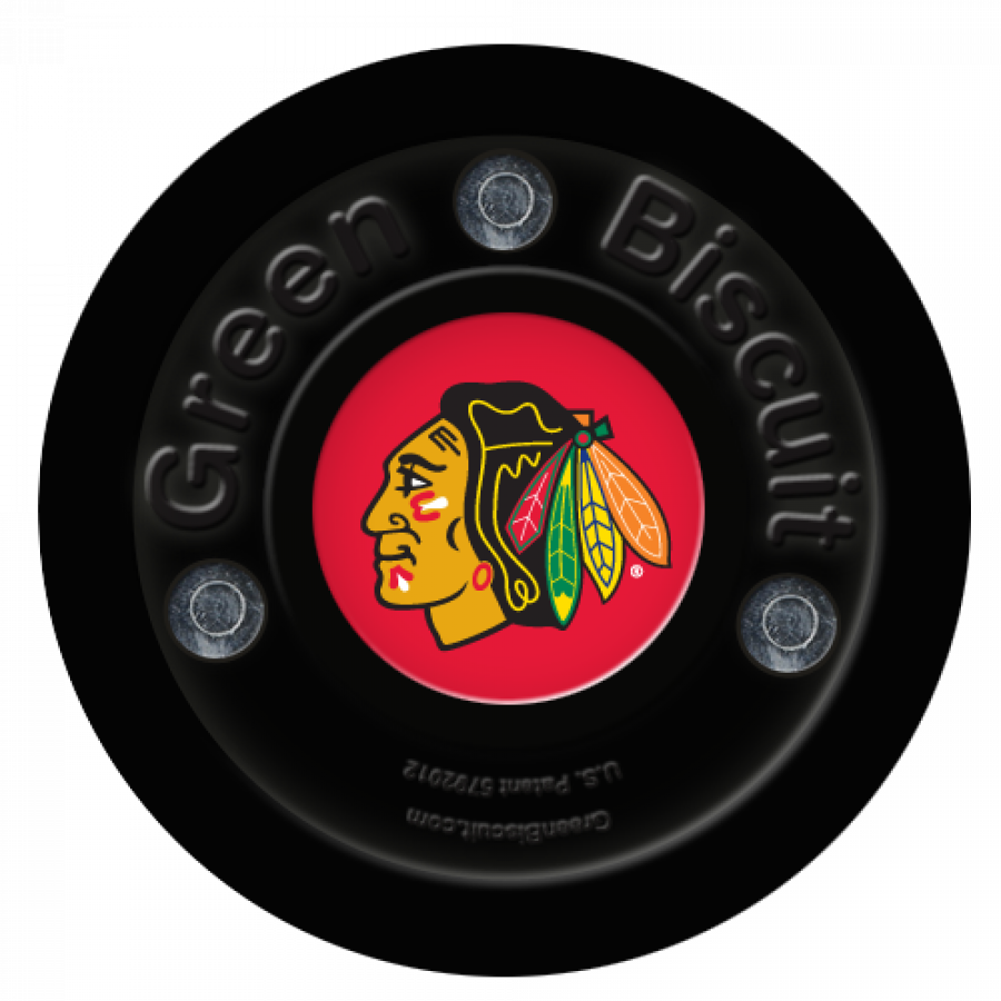 Green Biscuit Chicago Blackhawks Black Stickhandling - Chicago Blackhawks (900x900), Png Download